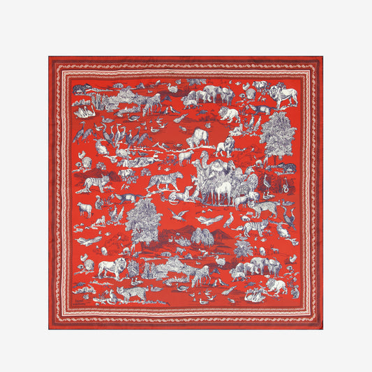 Square 100 - Reverie - Turquoise & Red
