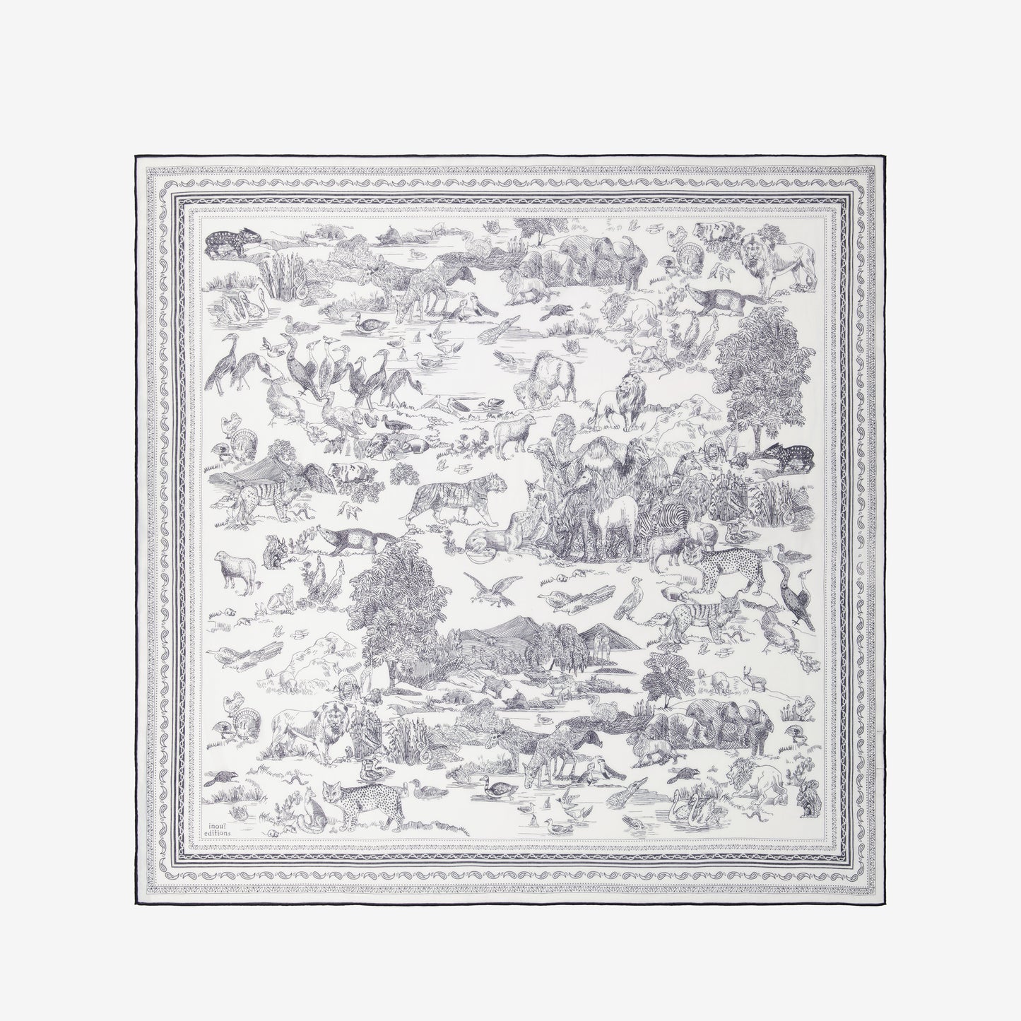 Foulard quadrato 130 - Reverie - Bianco