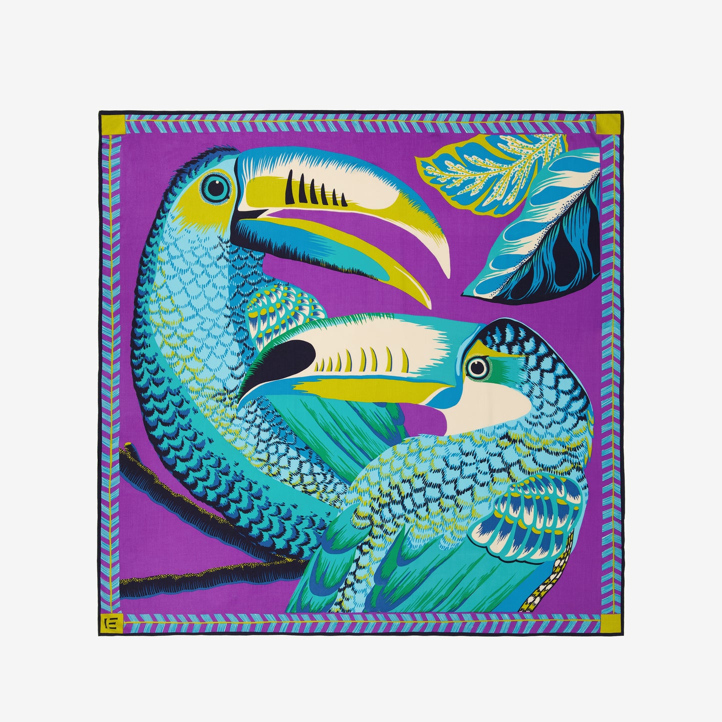 Foulard quadrato 130 - Toucan - Viola