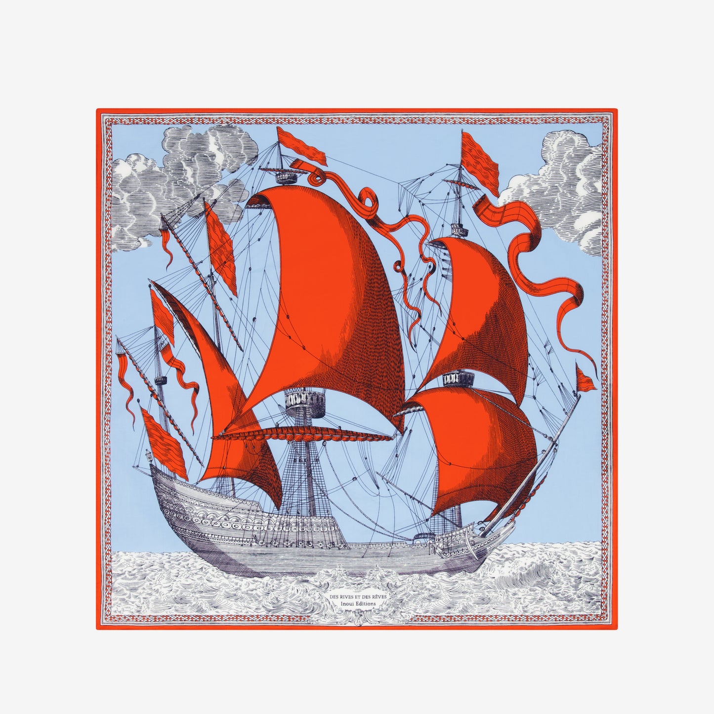 Quadratisches 65 - Des Rives Et Des Reves - Rot