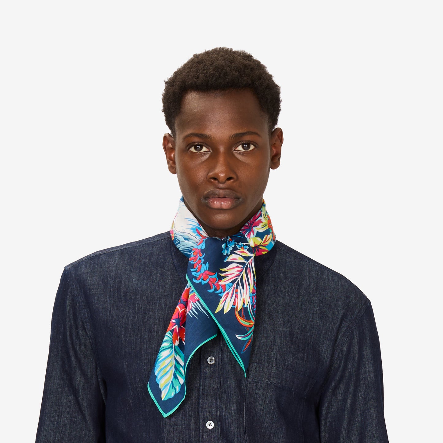 Foulard quadrato 65 - Hawai - Blu