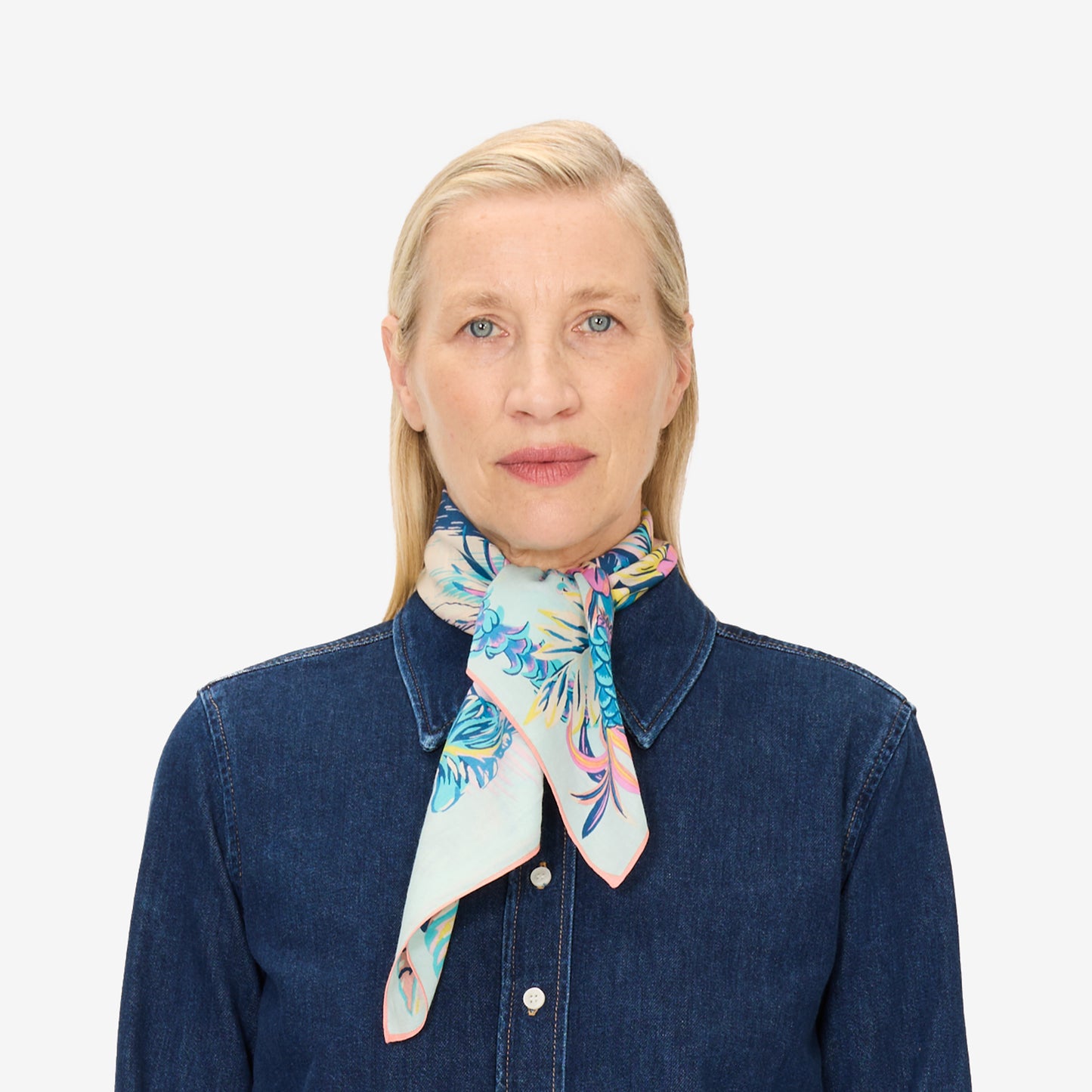 Foulard quadrato 65 - Hawai - Blu Turchese