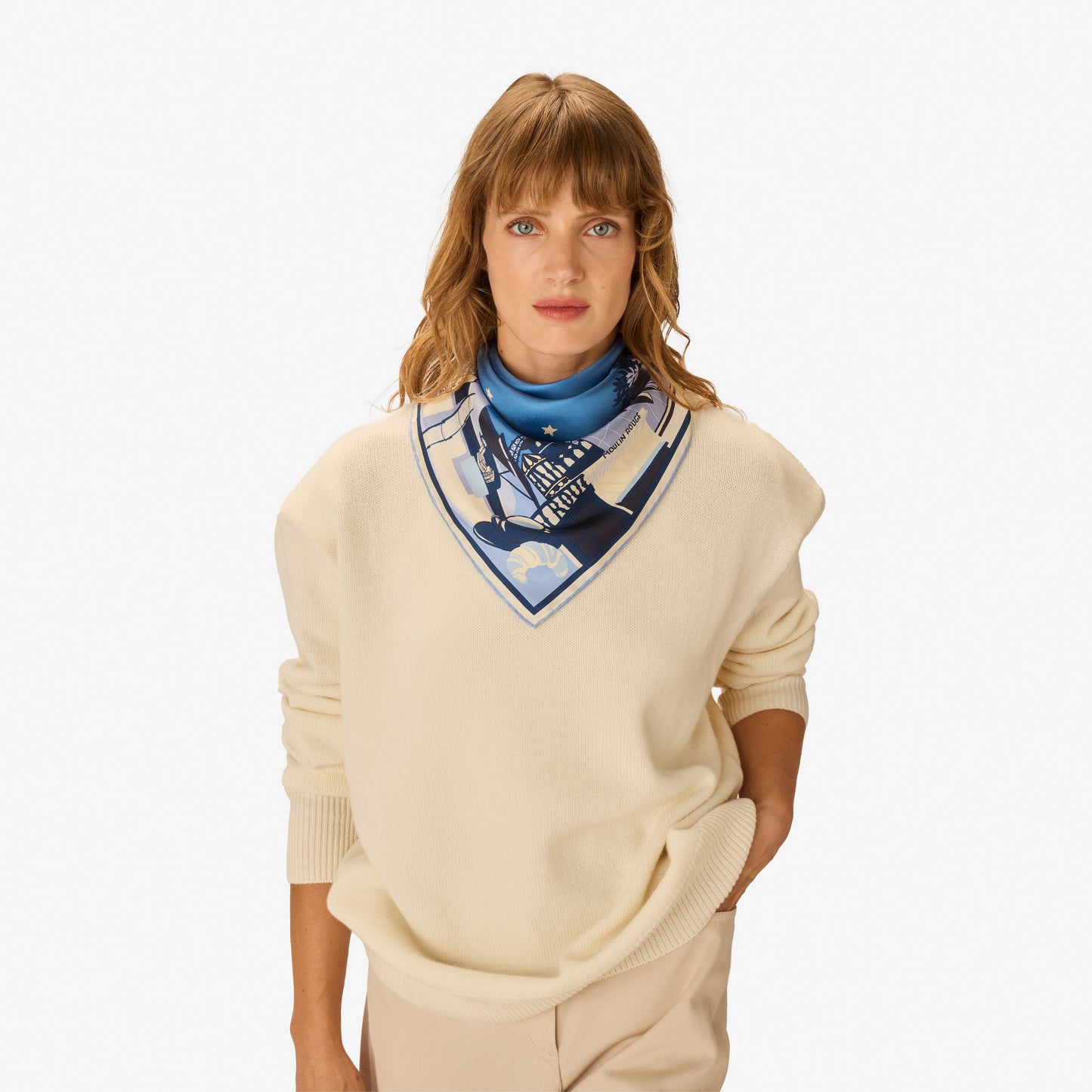 Foulard quadrato 70 - J'Aime Paris - Blu