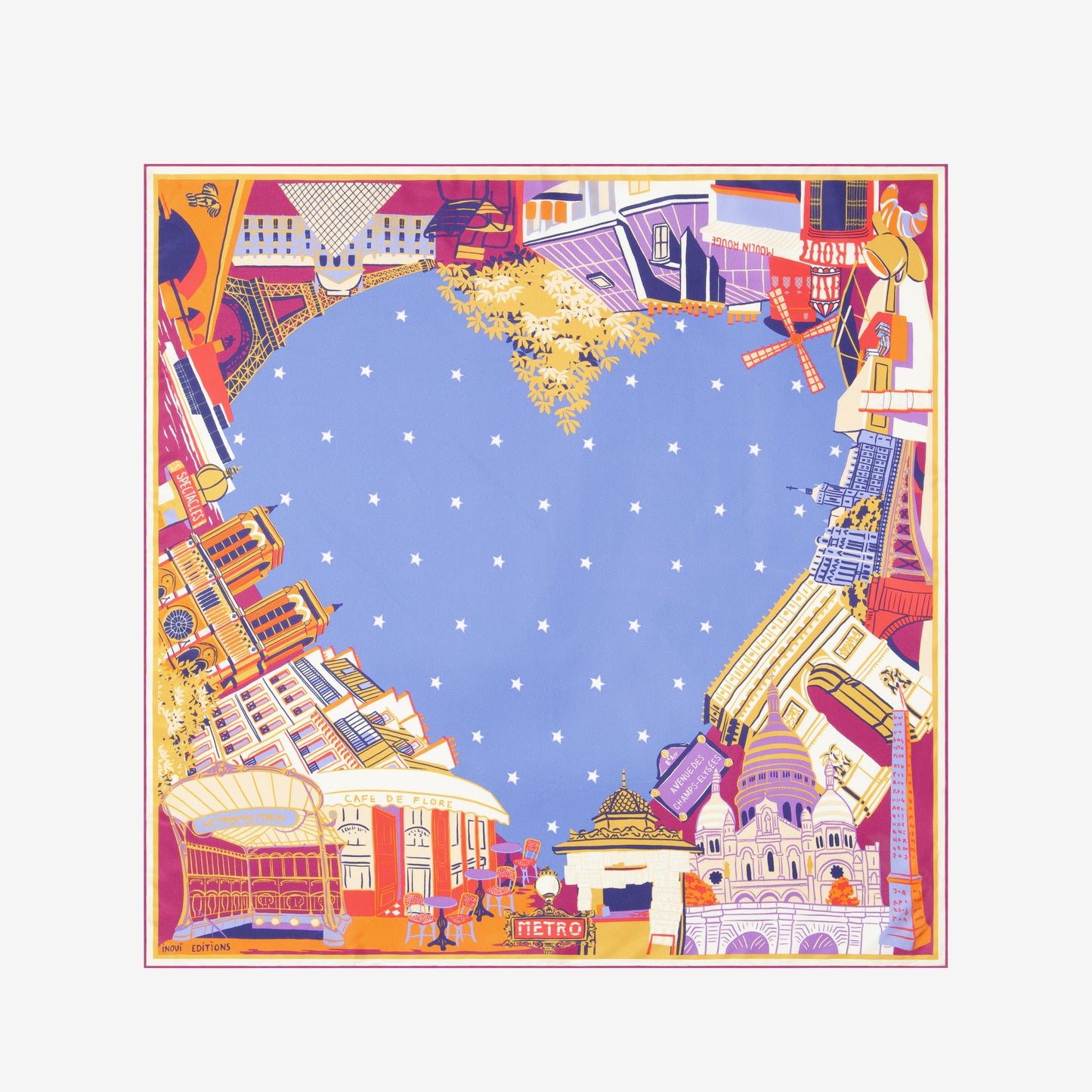 Foulard quadrato 70 - J'Aime Paris - Notte