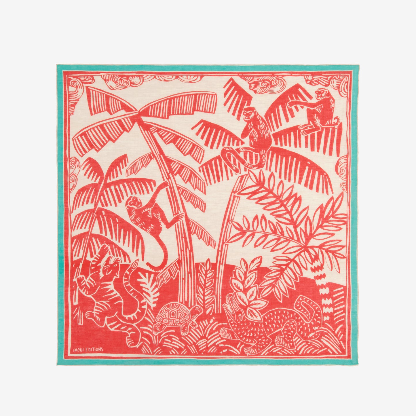Foulard quadrato 65 - Jungle - Rosso
