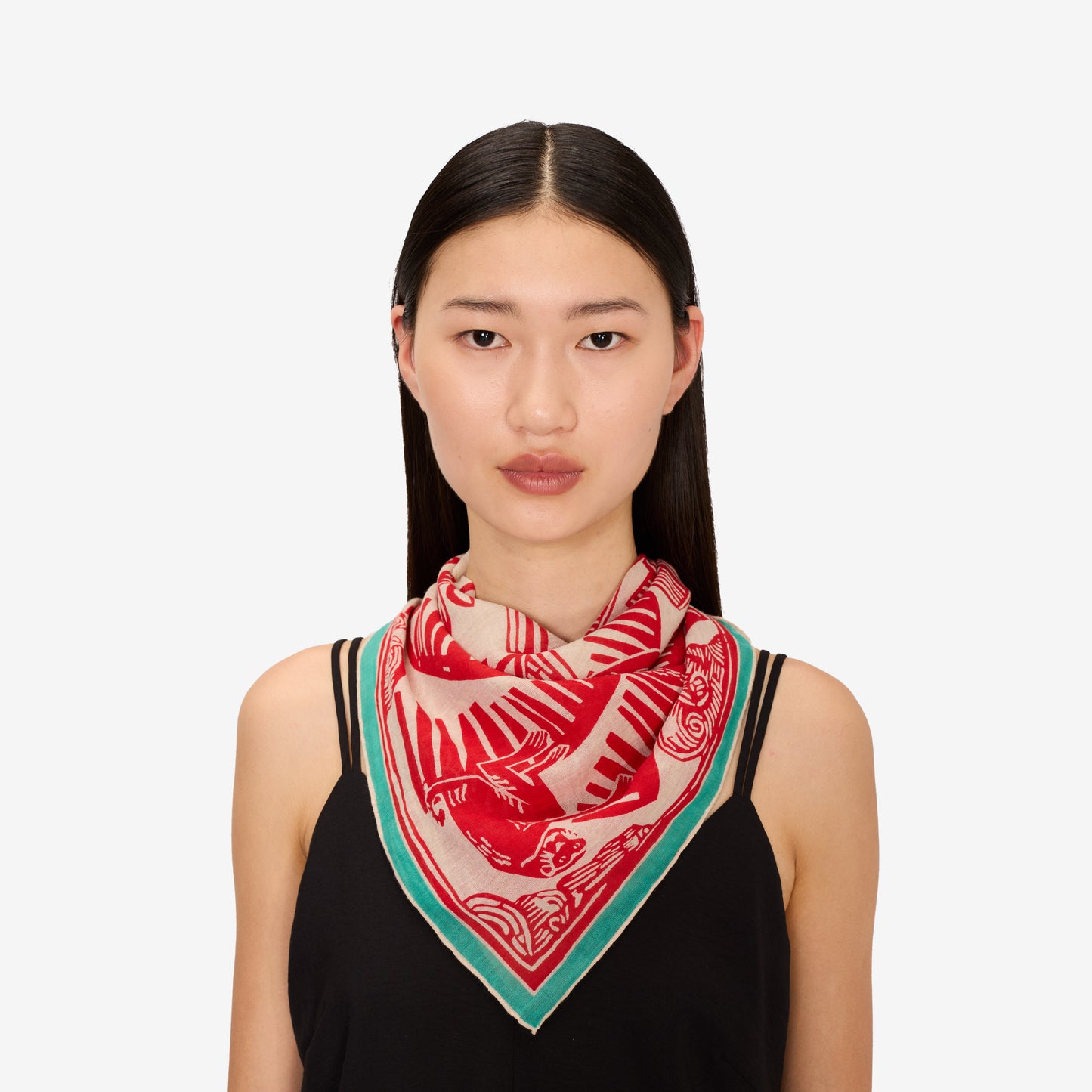 Foulard quadrato 65 - Jungle - Rosso