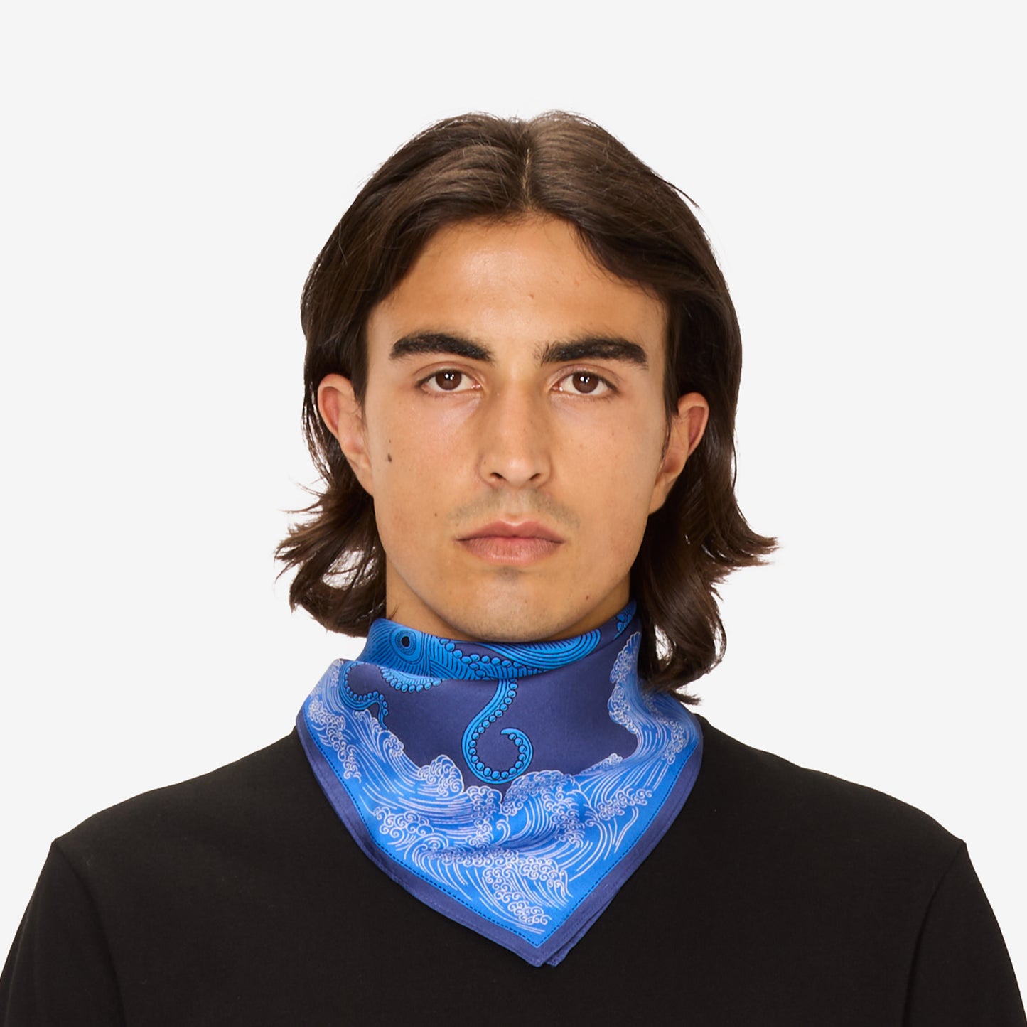Foulard quadrato 45 - Poseidon - Azzurro