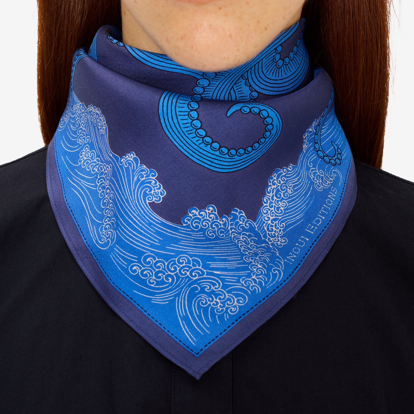 Foulard quadrato 45 - Poseidon - Azzurro