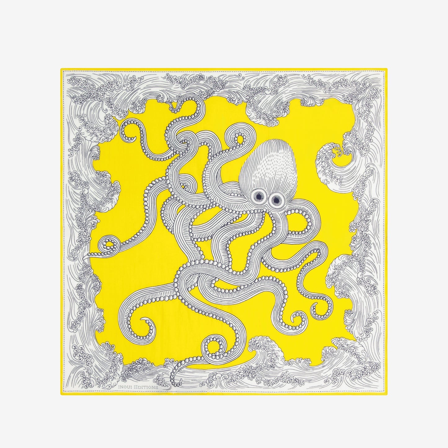 Foulard quadrato 65 - Poseidon - Limone