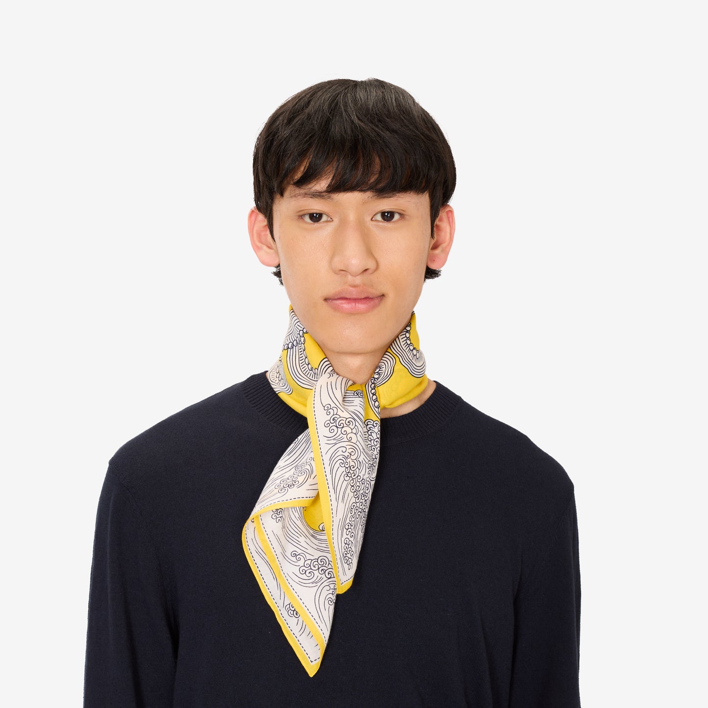 Foulard quadrato 65 - Poseidon - Limone