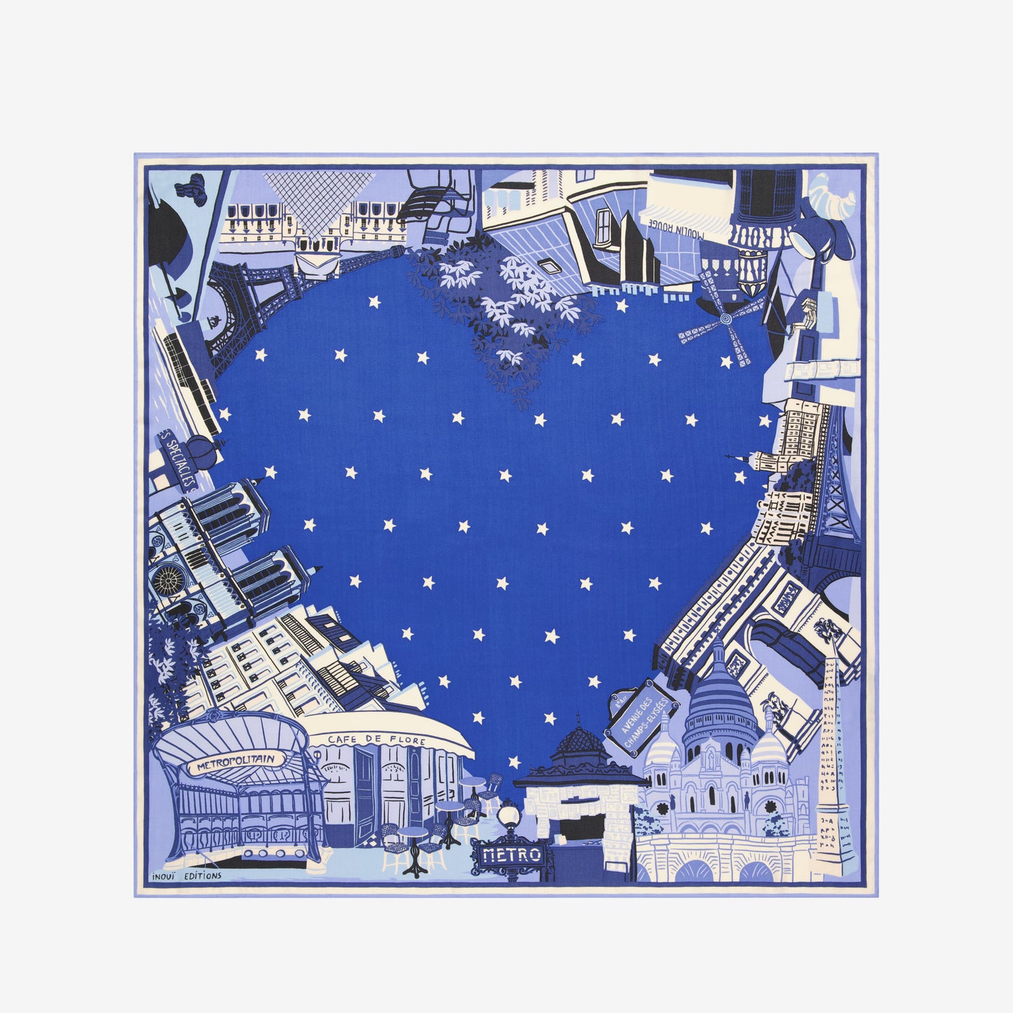 Silk Square 100 - J'Aime Paris - Blue