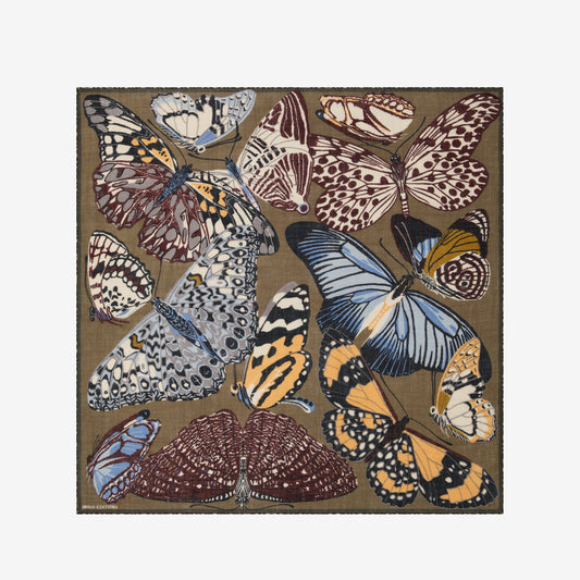Pañuelo 130 - Papillons - Khaki