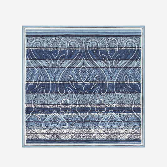 Quadratisches 70 - Paisley - Blau