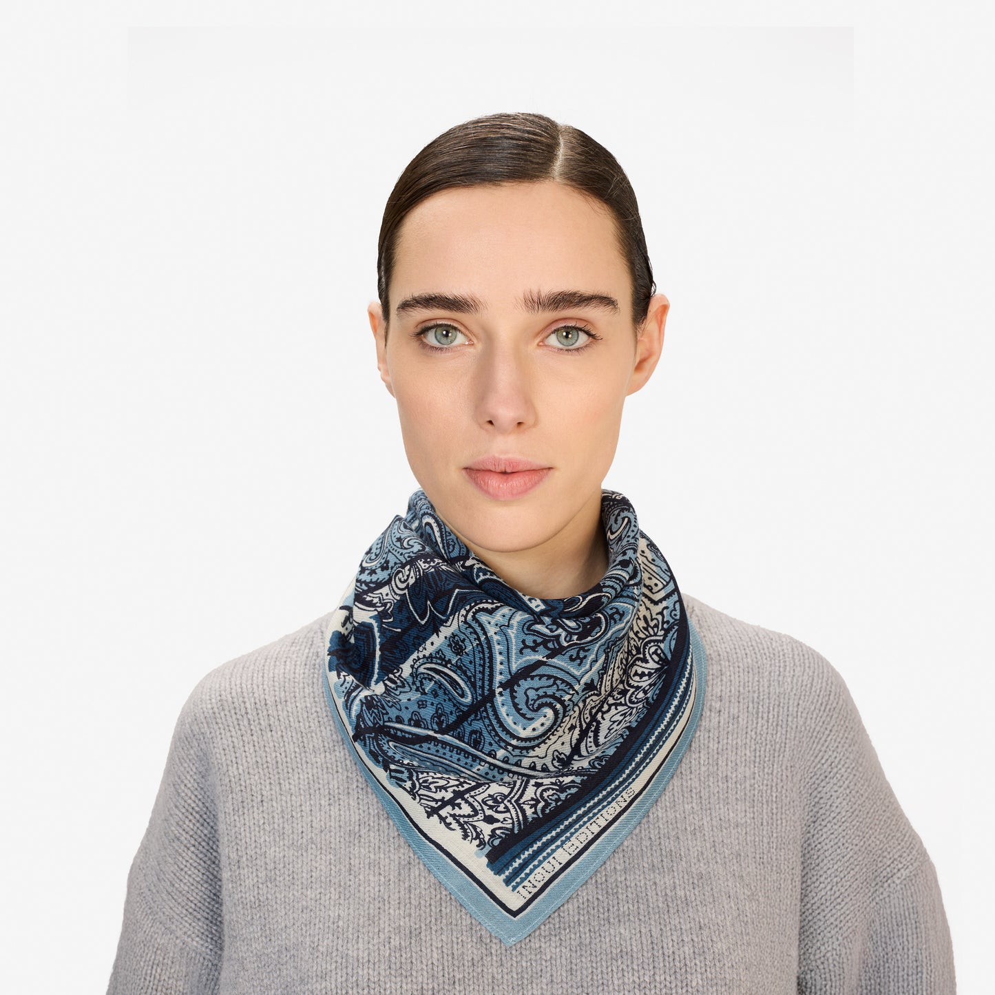 Quadrato 70 - Paisley - Blu