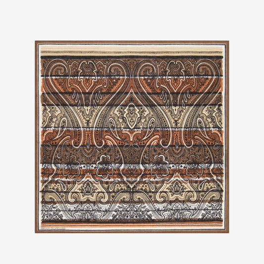 Quadratisches 70 - Paisley - Braun