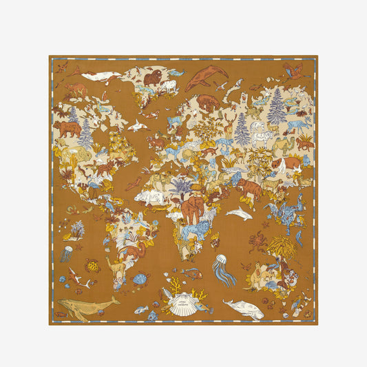 Quadratisches Tuch 130 - Atlas - Beige