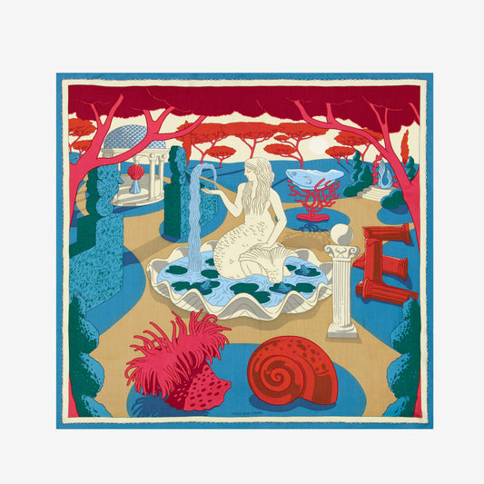 Quadratisches Tuch 100 - Jardin - Rot