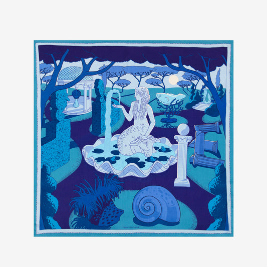 Quadratisches Tuch 100 - Jardin - Marineblau