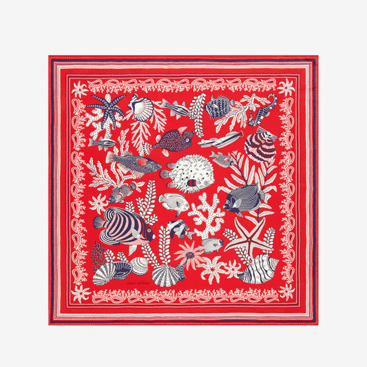 Quadratisches Tuch 100 - Neptune - Rot