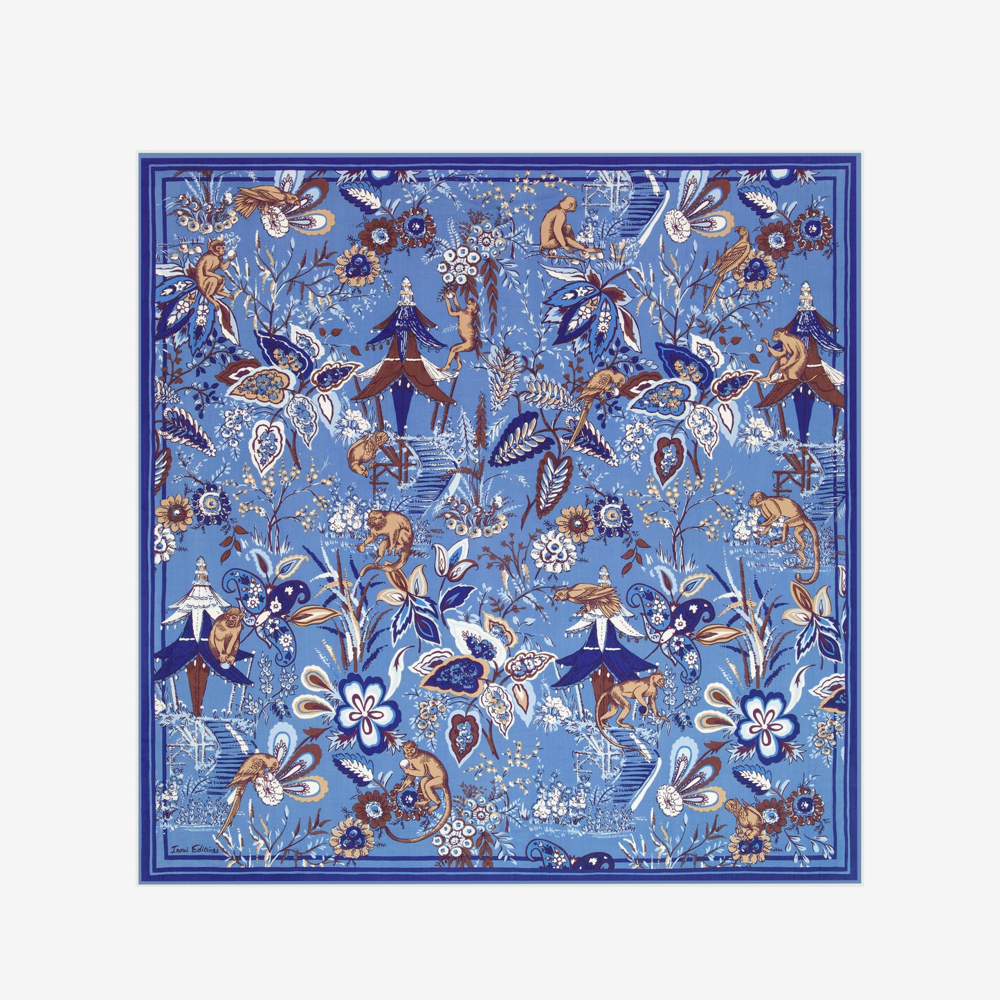 Carré 130 - Pagode - Bleu