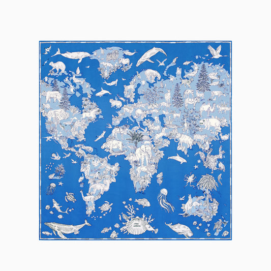 Quadratisches Tuch 70 - Atlas - Blau
