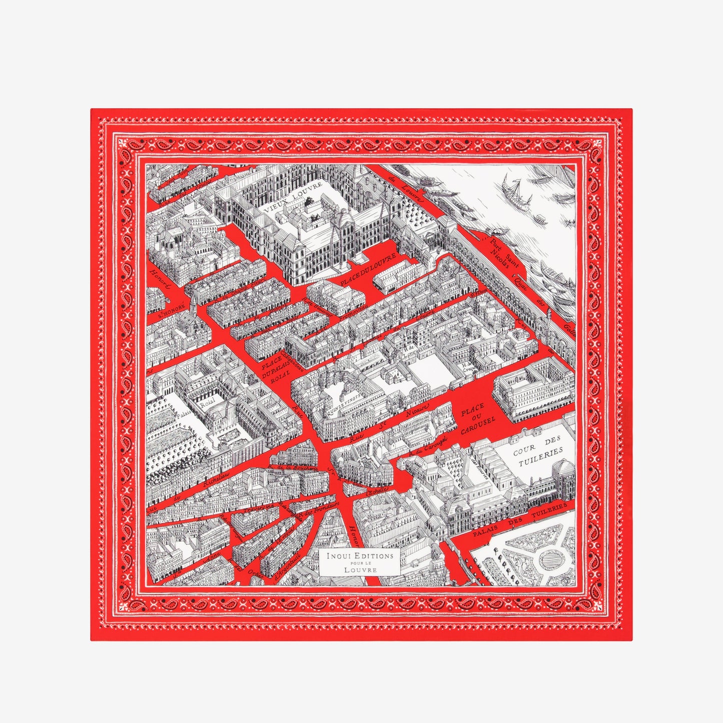 Quadratisches Tuch 65 - Louvre - Rot
