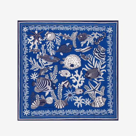 Quadratisches Tuch 65 - Neptune - Blau