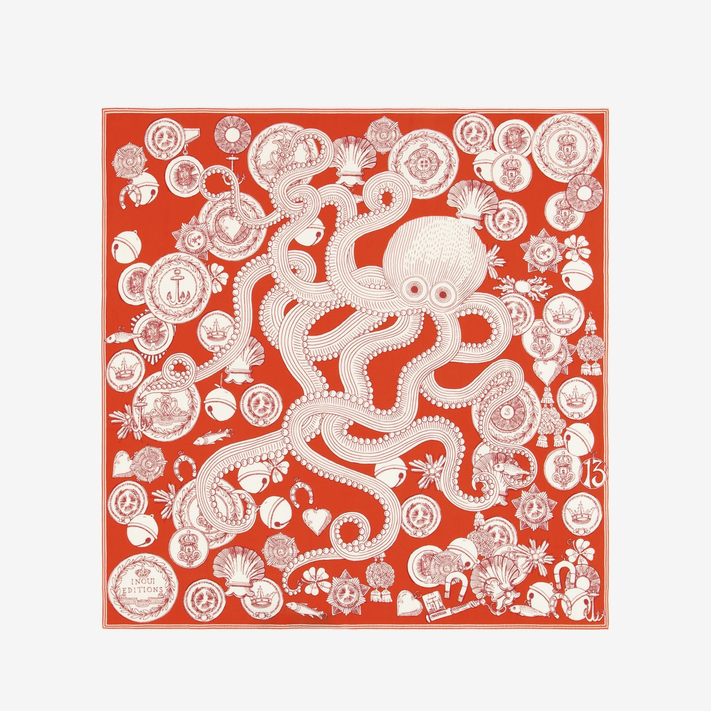 Quadrato 65 - Octopus - Rosso