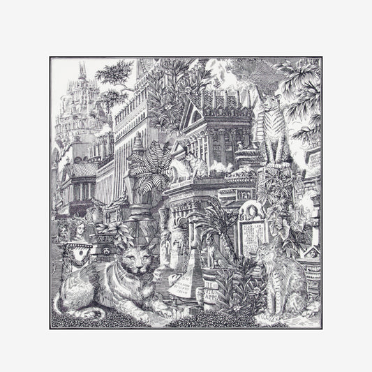 Quadratisches Tuch 65 - Piranesi - Schwarz