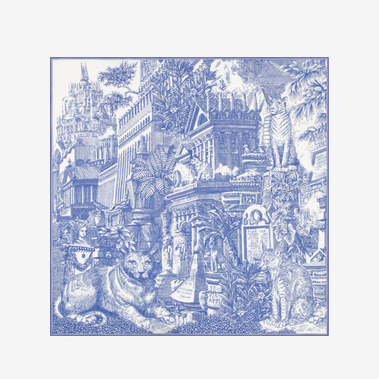 Quadratisches Tuch 65 - Piranesi - Blau