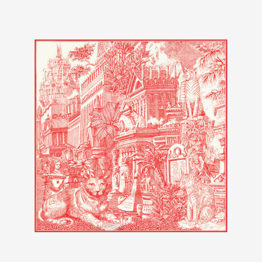Quadratisches Tuch 65 - Piranesi - Rot