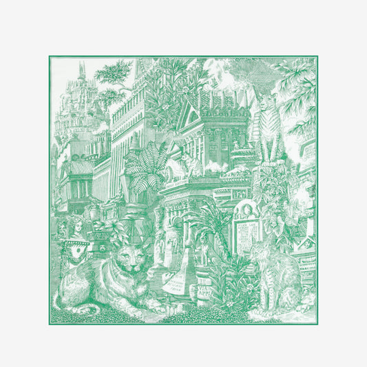 Quadratisches Tuch 65 - Piranesi - Grün