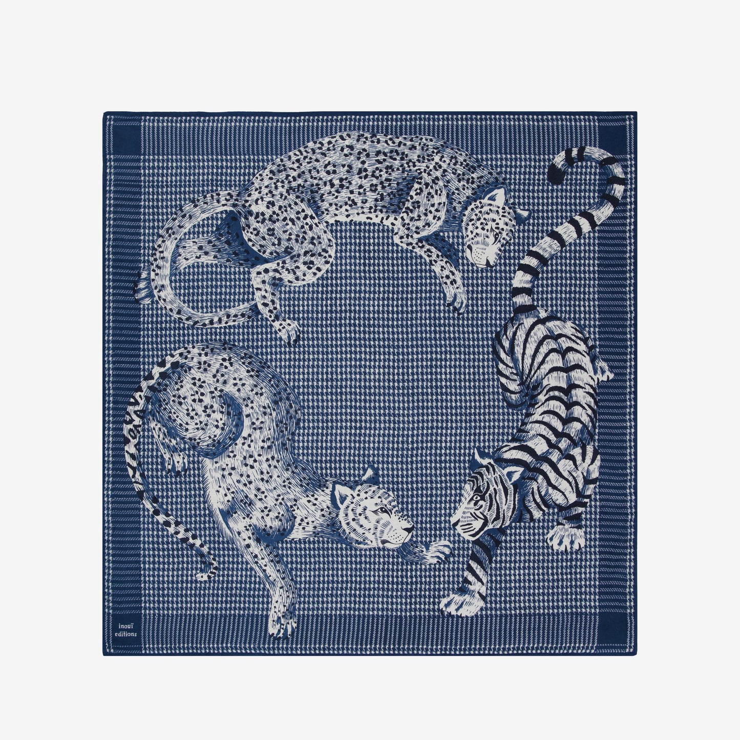 Square 100 - Jorgen - Houndstooth - Blue