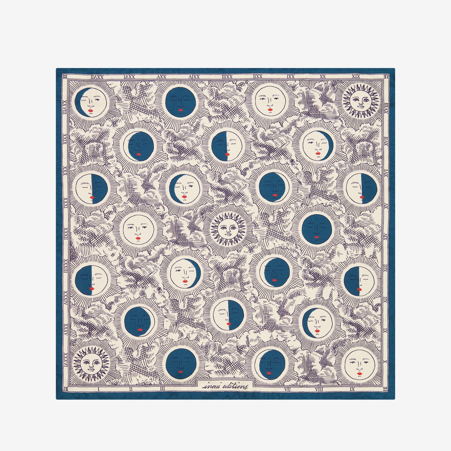 Quadratisches Tuch 45 - Eclipse - Blau