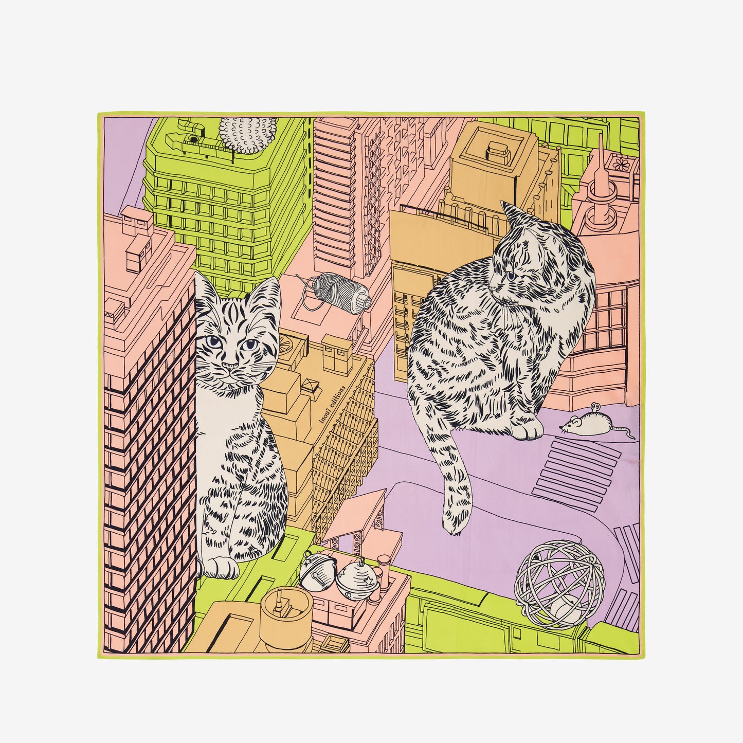 Quadratisches Tuch 65 - Tokyo - Pastell