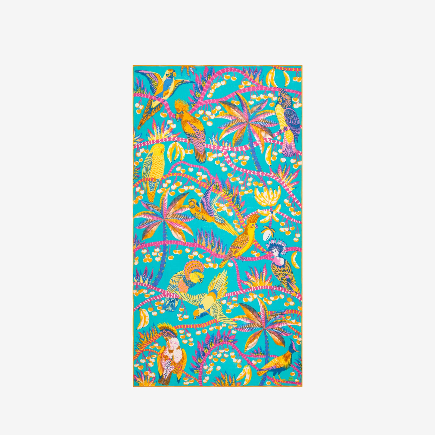 Scarf 100 - Cerise - Turquoise Blue