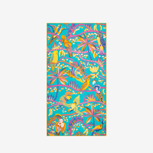 Scarf 100 - Cerise - Turquoise Blue
