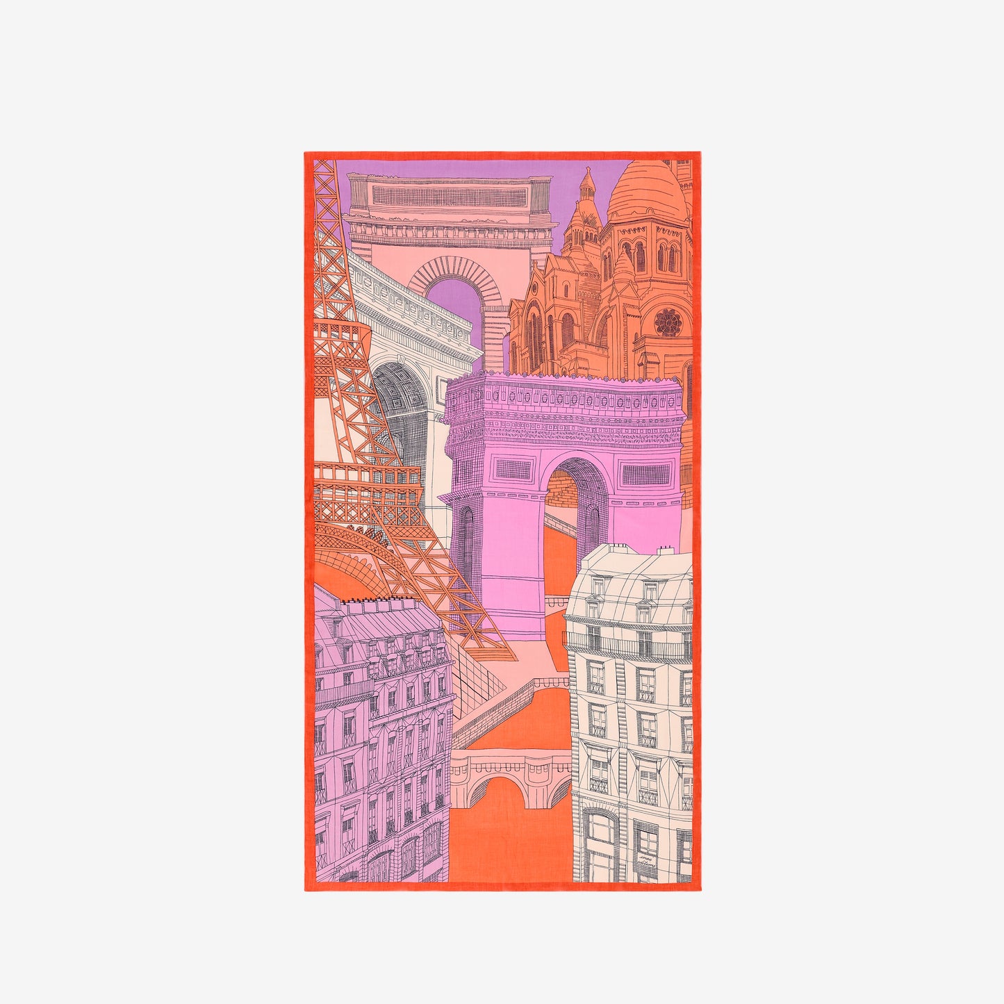 Scarf 100 - Paris - Red