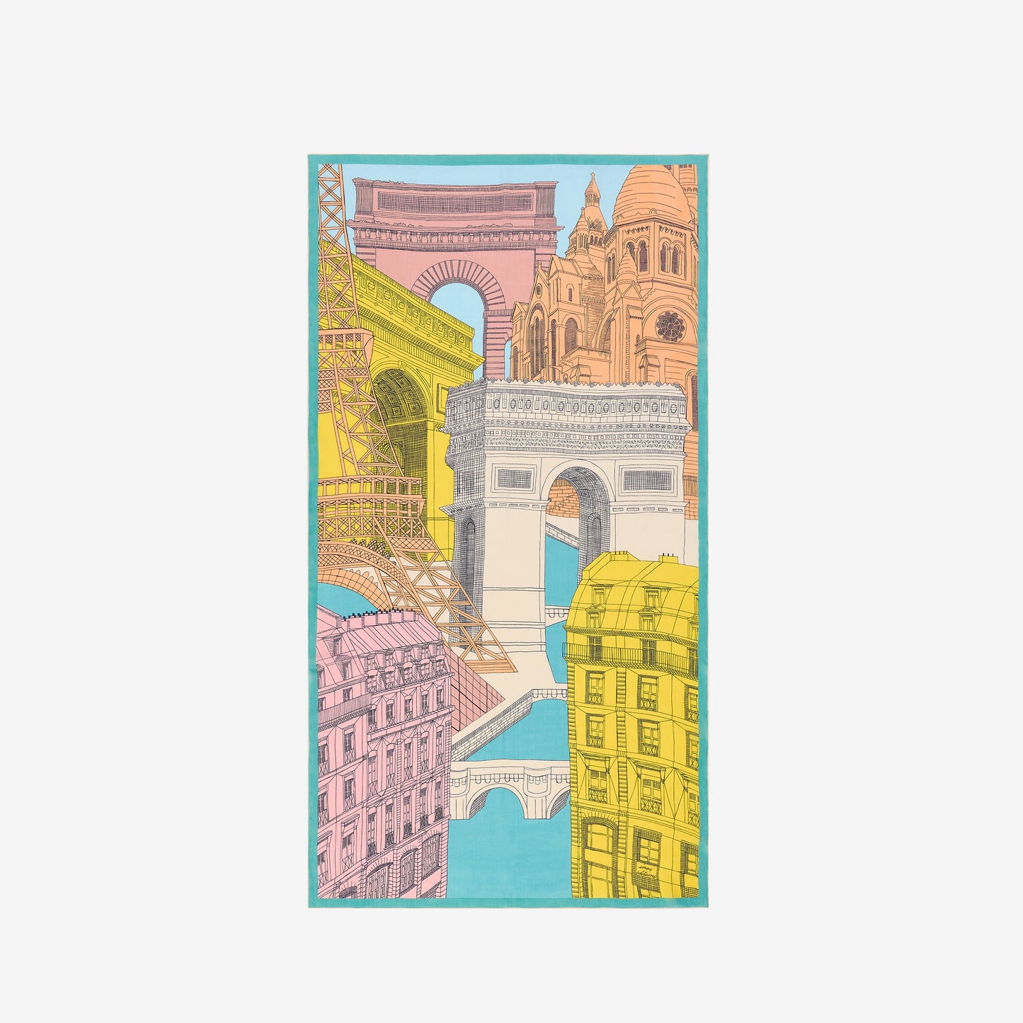 Sciarpa 100 - Paris - Blu turchese