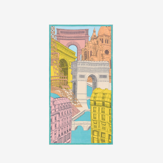 Scarf 100 - Paris - Turquoise Blue