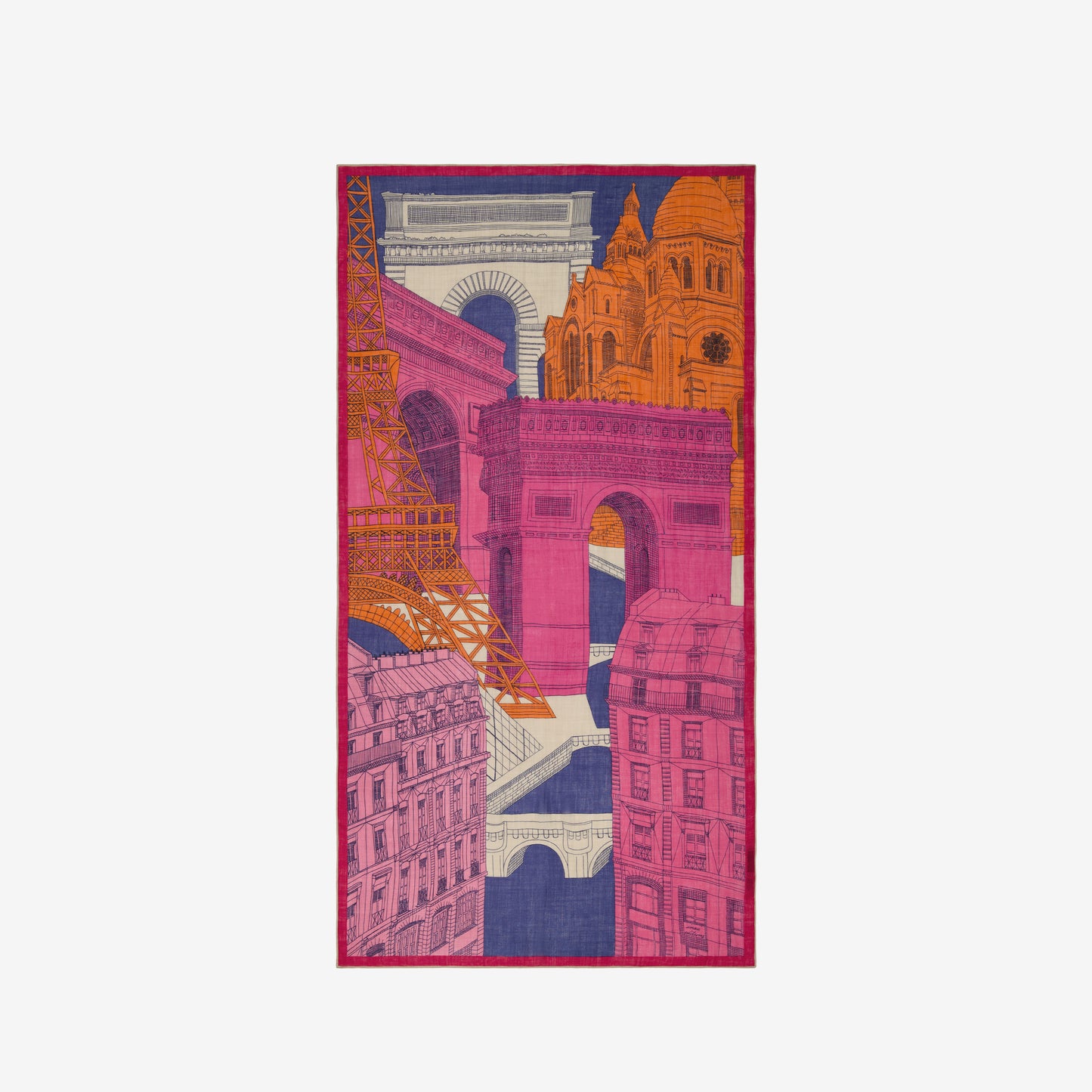 Schal 100 - Paris - Fuchsia