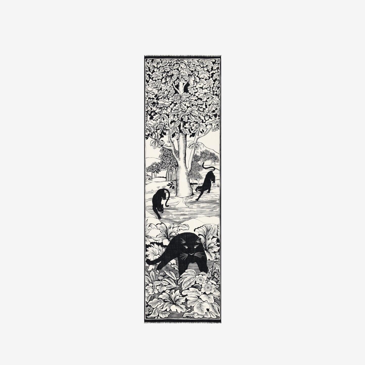 Scarf 55 - Panthere - White