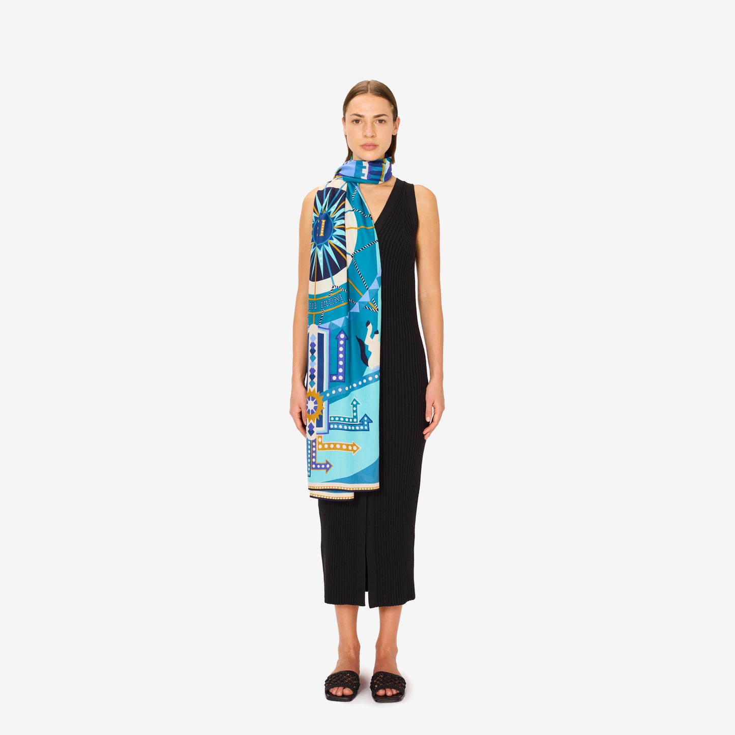 Scarf 100 - Rollercoaster - Blue