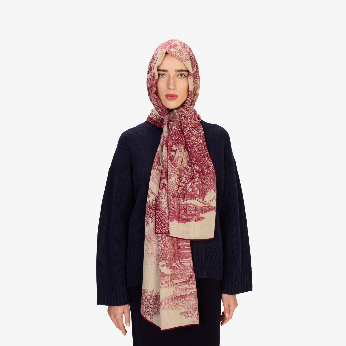 Wool Scarf 100 - Piranesi - Red