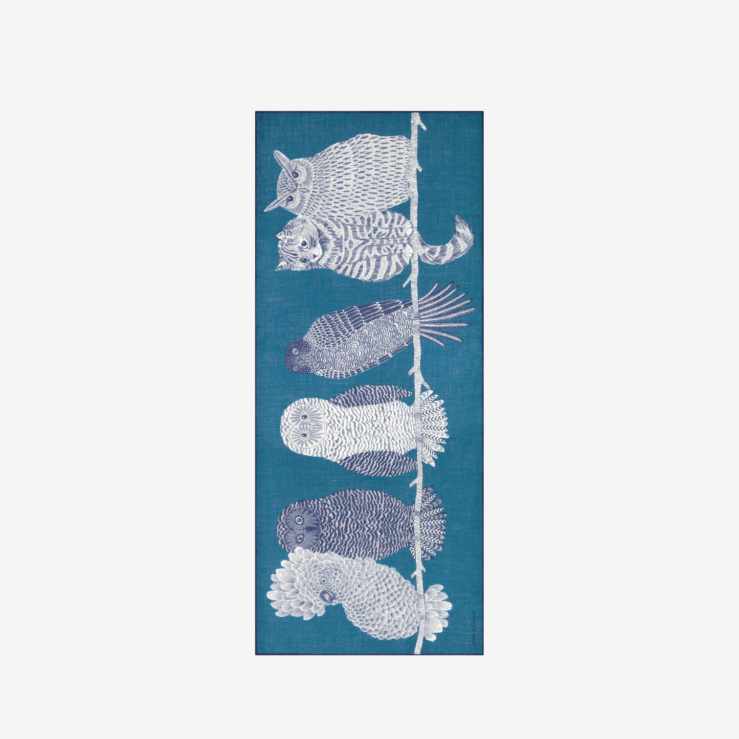 Scarf 80 - Chouette - Blue