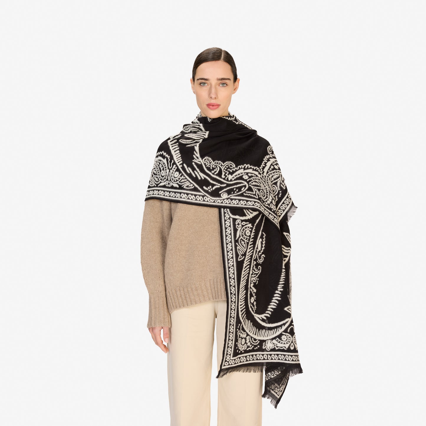 Scarf 70 3D - Dino - Black