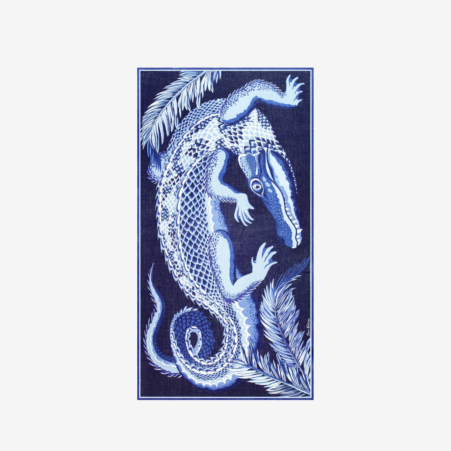 Schal 100 - Croco - Marineblau