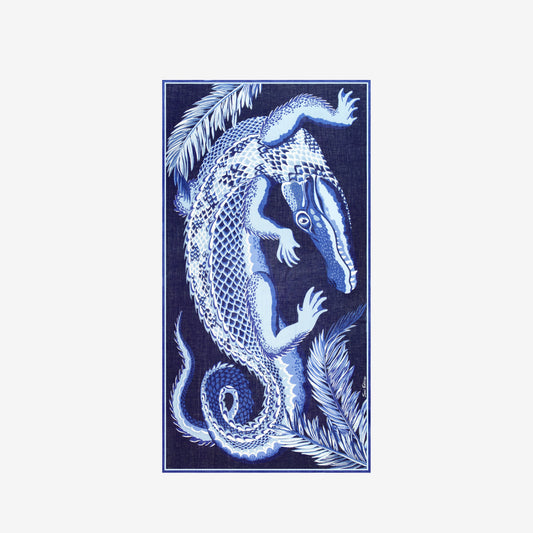Schal 100 - Croco - Marineblau