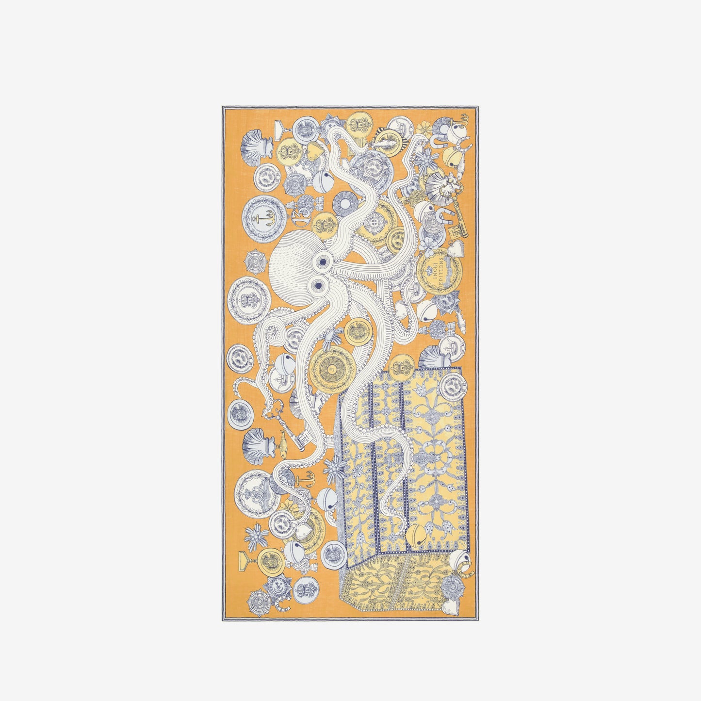 Schal 100 - Octopus - Goldbraun