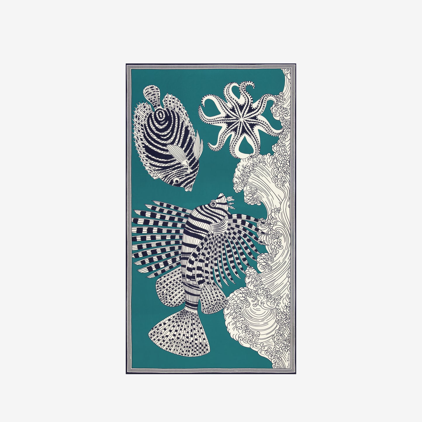 Écharpe 100 - Vague - Turquoise